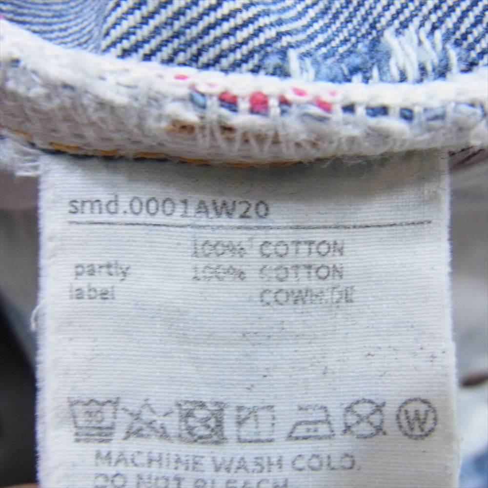 TAKAHIRO MIYASHITA The SoloIst. タカヒロミヤシタザソロイスト 20AW smd.0001AW20 MINEDENIM マインデニム grunge jean グランジ クラッシュ加工 ダメージ ジーンズ デニムパンツ インディゴブルー系 34【中古】