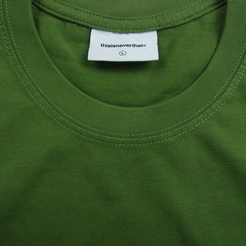 ディスイズネバーザット TN230TTSST01 T-LOGO TEE 半袖 ロゴ プリント Tシャツ グリーン系 L【中古】