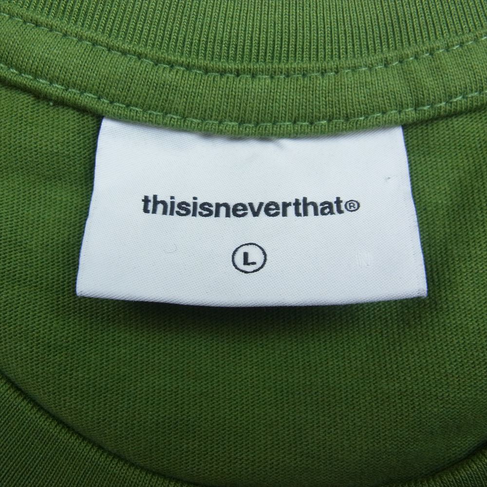 ディスイズネバーザット TN230TTSST01 T-LOGO TEE 半袖 ロゴ プリント Tシャツ グリーン系 L【中古】
