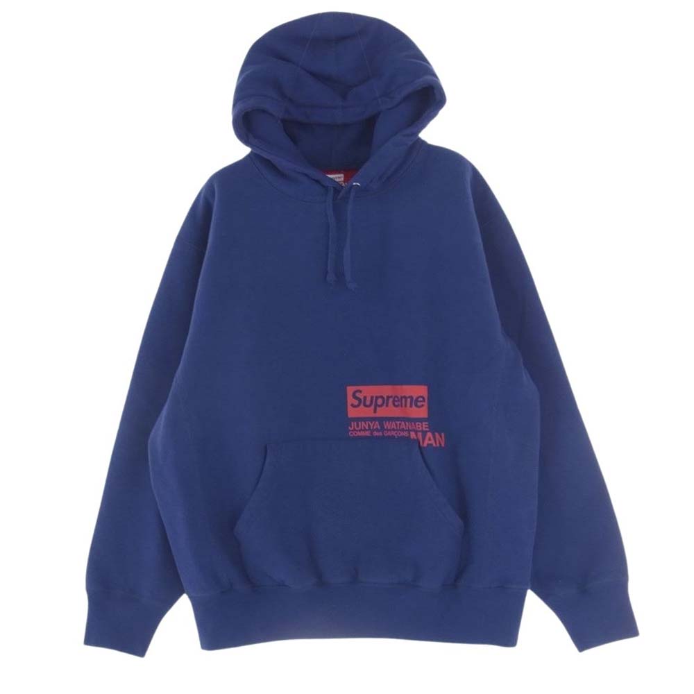 Supreme シュプリーム 21AW × JUNYA WATANABE COMME des GARCONS MAN ジュンヤワタナベ コムデギャルソン マン Hooded Sweatshirt フーデッド スウェットシャツ パーカー ネイビー系 M【中古】