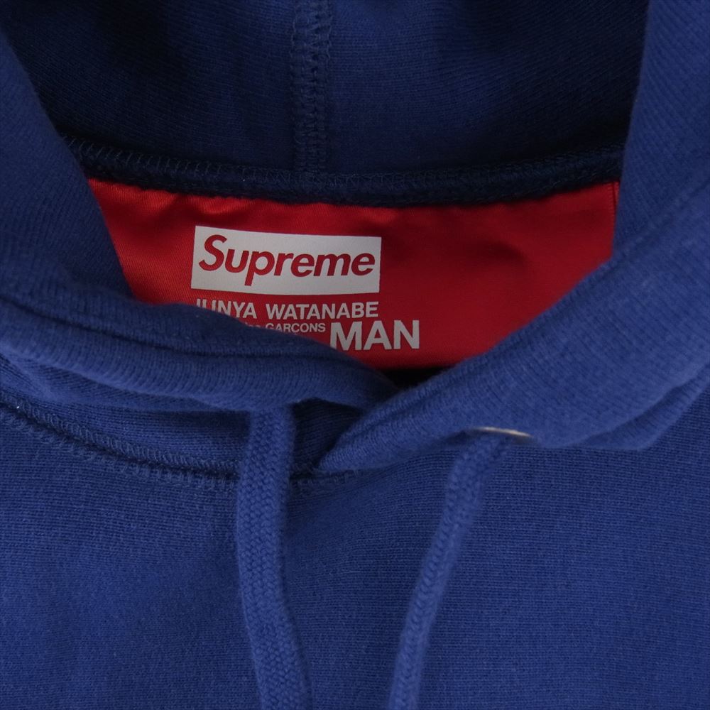 Supreme シュプリーム 21AW × JUNYA WATANABE COMME des GARCONS MAN ジュンヤワタナベ コムデギャルソン マン Hooded Sweatshirt フーデッド スウェットシャツ パーカー ネイビー系 M【中古】