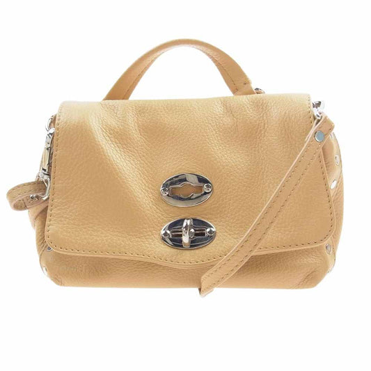 ZANELLATO ザネラート Postina Baby ポスティーナ ベイビー 2way レザー ショルダー バッグ ベージュ系【中古】