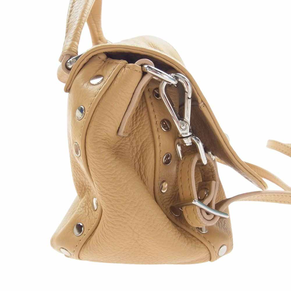 ZANELLATO ザネラート Postina Baby ポスティーナ ベイビー 2way レザー ショルダー バッグ ベージュ系【中古】