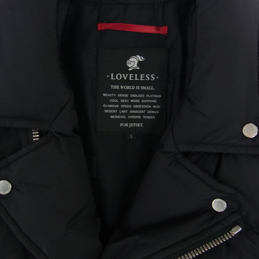 LOVELESS ラブレス 61F14-615-09 ダブル ライダース ダウン ジャケット ブラック系 3【中古】