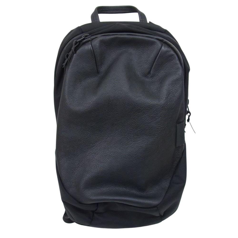 ウェクスレイ  SHELDRAKE BACKPACK シェルドレイク レザー コンビネーション バックパック リュック ブラック系【中古】