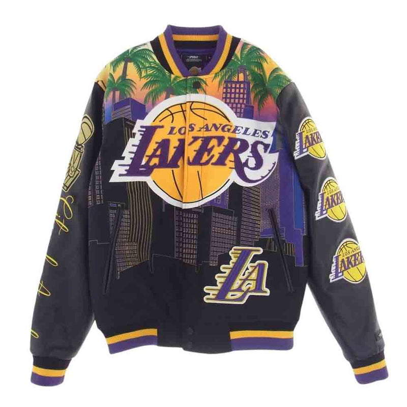 プロスタンダード LOS ANGELES LAKERS REMIX Varsity Jacket ロサンゼルス・レイカーズ バーシティ ジャケット ブラック系 マルチカラー系 M【美品】【中古】