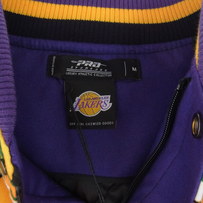 プロスタンダード LOS ANGELES LAKERS REMIX Varsity Jacket ロサンゼルス・レイカーズ バーシティ ジャケット ブラック系 マルチカラー系 M【美品】【中古】