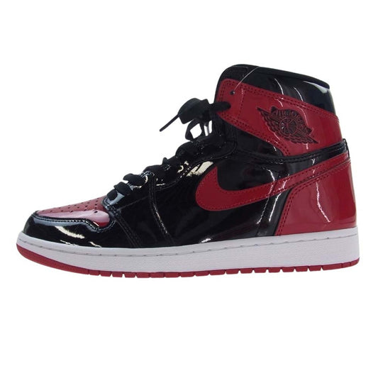 NIKE ナイキ 555088-063 Air Jordan 1 High OG Patent Bred エアジョーダン1 ハイ OG パテント ブレッド スニーカー ブラック系 レッド系 27.5cm【極上美品】【中古】