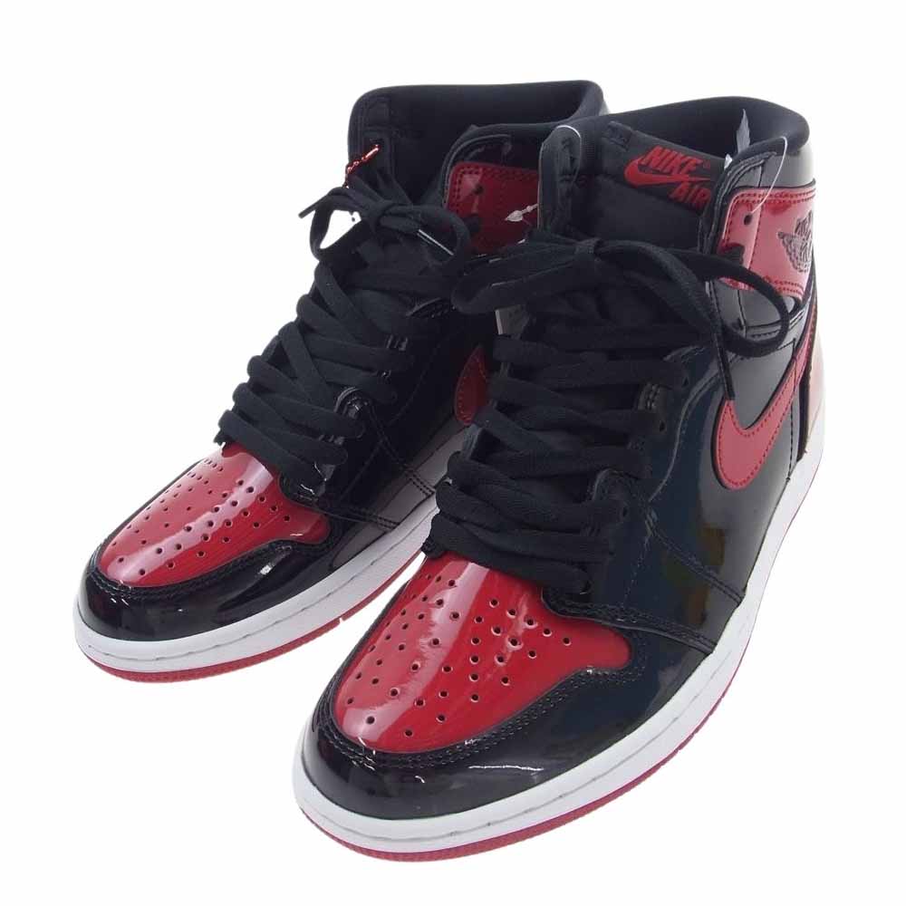 NIKE ナイキ 555088-063 Air Jordan 1 High OG Patent Bred エアジョーダン1 ハイ OG パテント ブレッド スニーカー ブラック系 レッド系 27.5cm【極上美品】【中古】