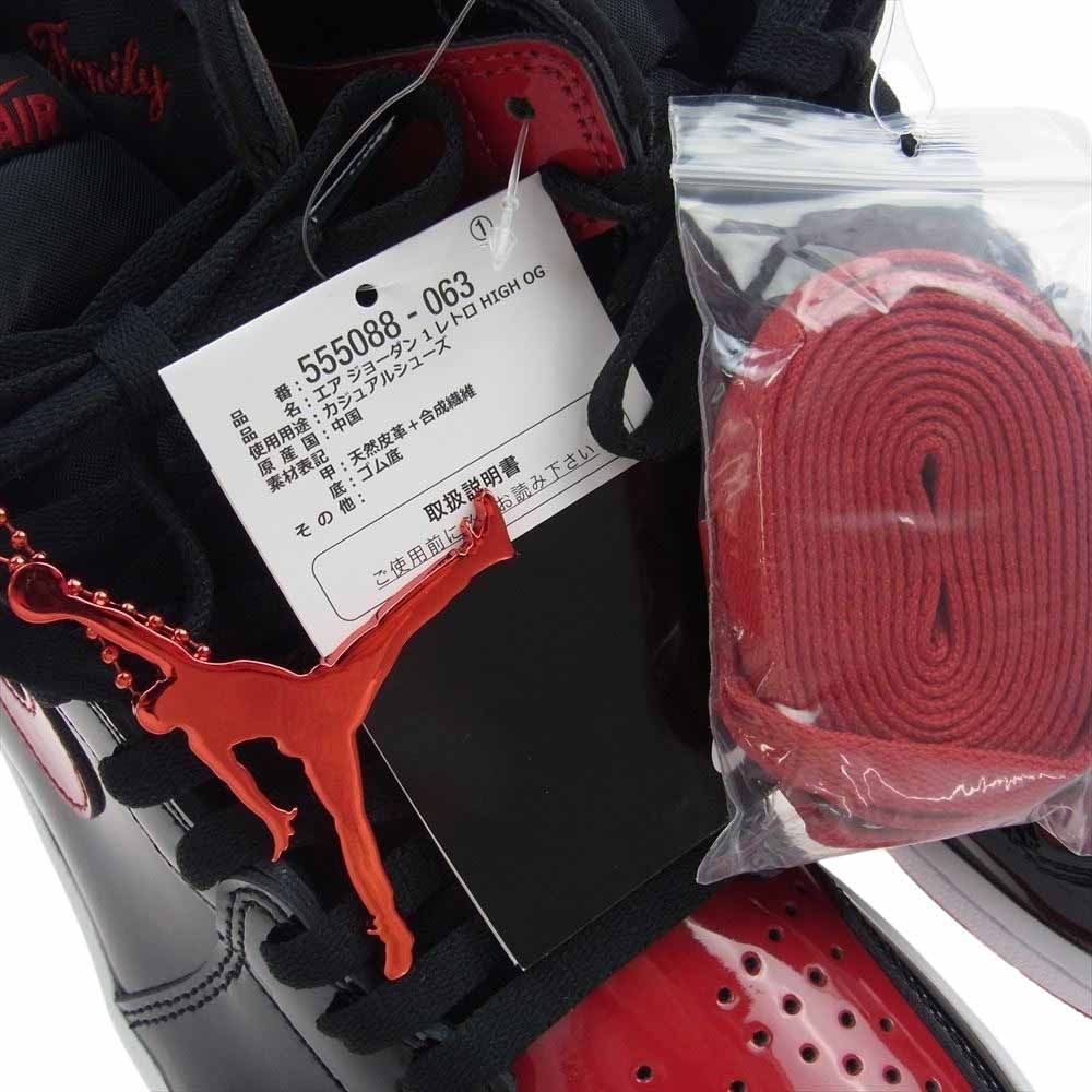 NIKE ナイキ 555088-063 Air Jordan 1 High OG Patent Bred エアジョーダン1 ハイ OG パテント ブレッド スニーカー ブラック系 レッド系 27.5cm【極上美品】【中古】
