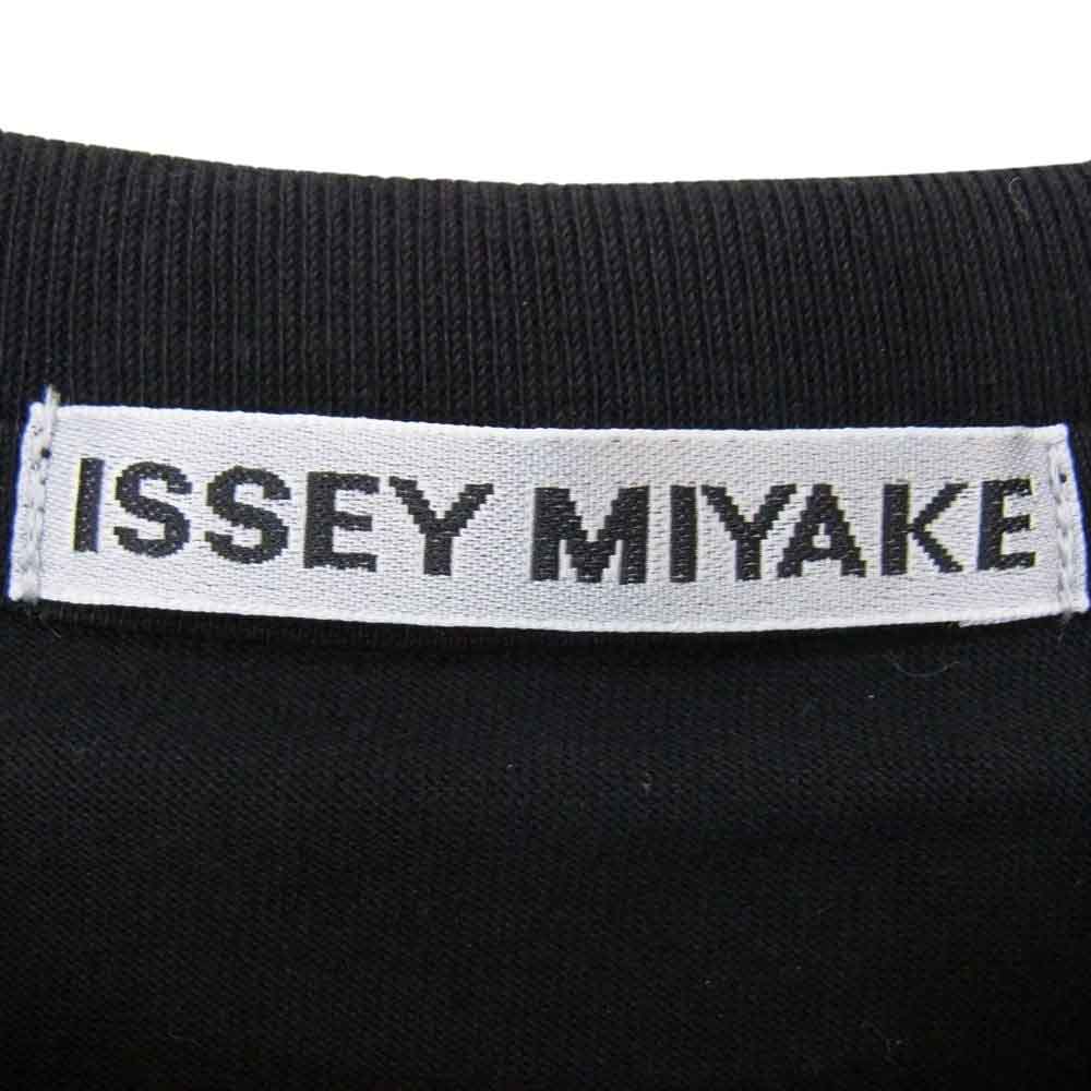 ISSEY MIYAKE イッセイミヤケ 24SS IM41-JK737-15 MEANWHILE-T パステル画 顔料染め ロゴプリント シルクスクリーン 度詰め天竺 クルーネック 半袖 Tシャツ ブラック系 3【新古品】【未使用】【中古】