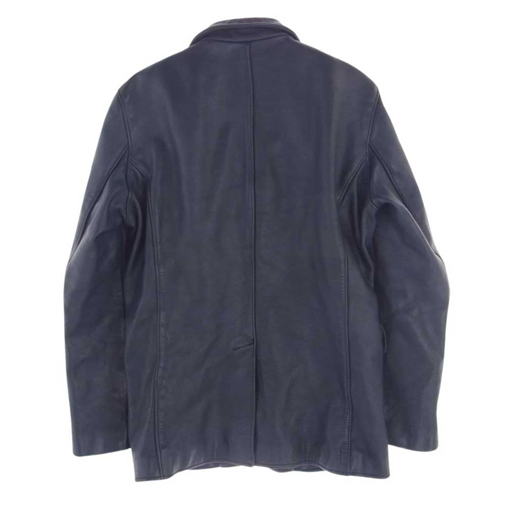 BACKDROP バックドロップ オールレザー テーラード 3P ジャケット コート ネイビー系 M【中古】