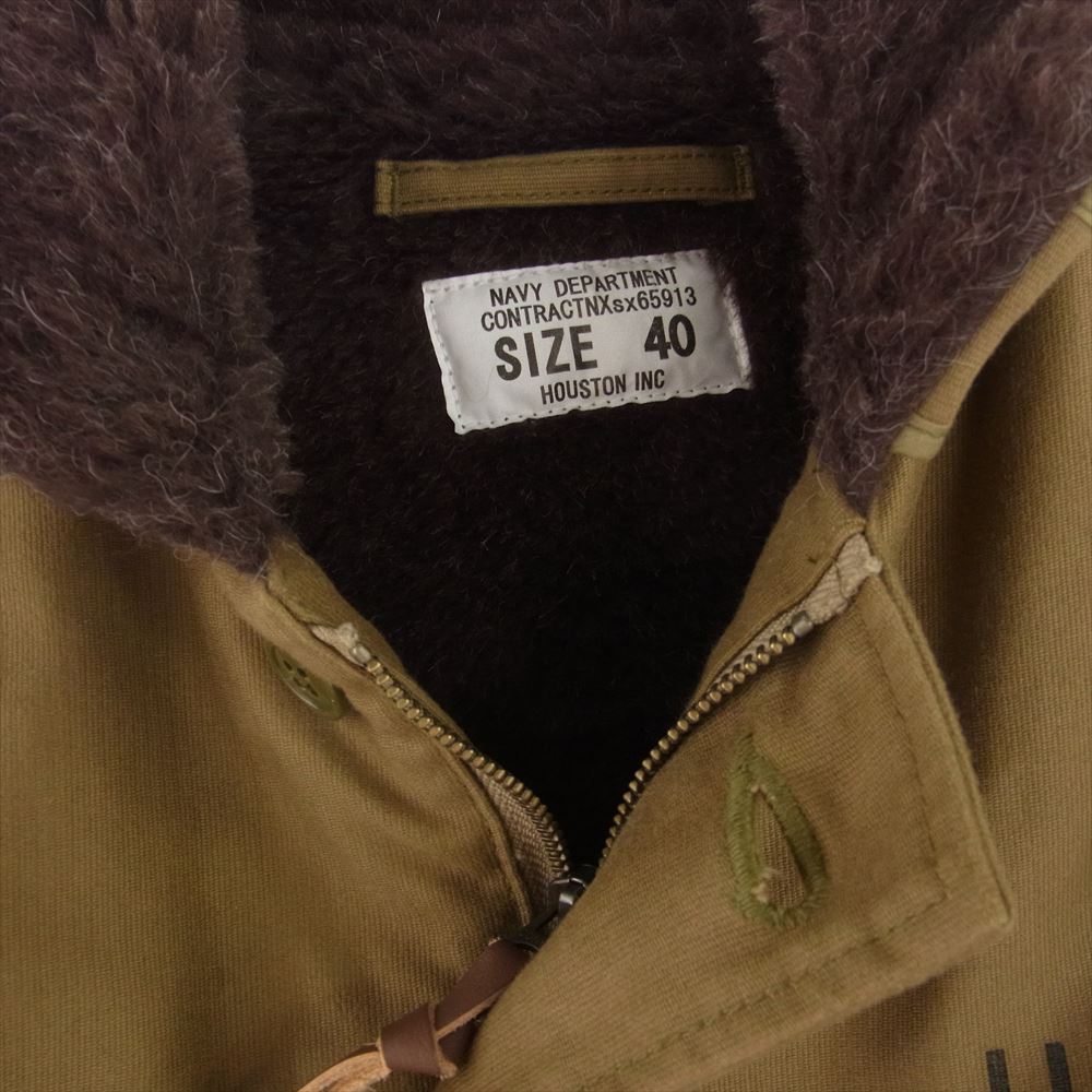HOUSTON ヒューストン 51131 ALPACA N-1 DECK JACKE アルパカ N-1 デッキ ジャケット ライトブラウン系 40【美品】【中古】