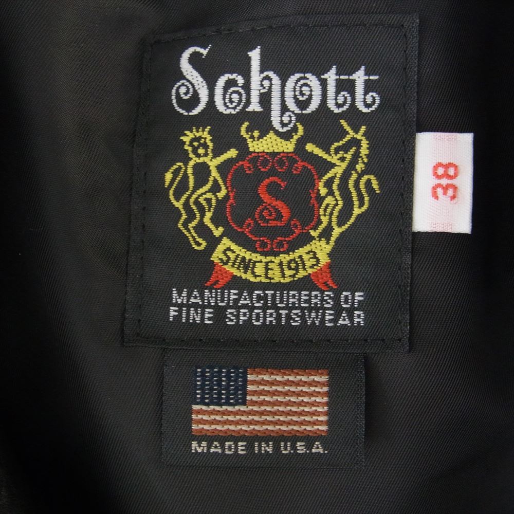schott ショット 503HDT 訳有 HOODED ONESTAR 牛革 カウハイド フード ワンスター レザー ライダース ジャケット ブラック系 38【中古】