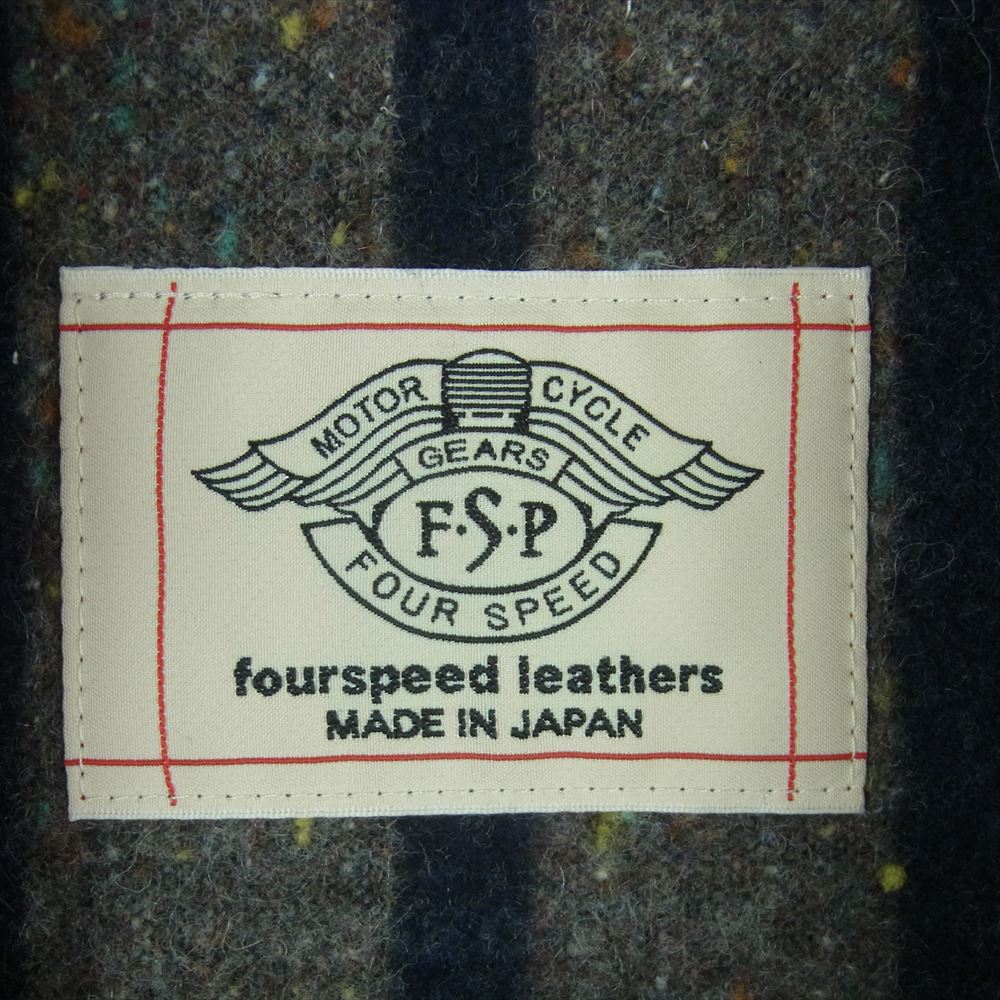 フォースピードレザーズ 襟コーデュロイ レザー トラック ジャケット 日本製 ダークブラウン系【中古】