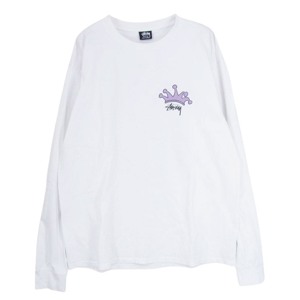 STUSSY ステューシー S CROWN LS TEE Sクラウン ロングスリーブ 長袖 Tシャツ ロンT ホワイト系 L【中古】