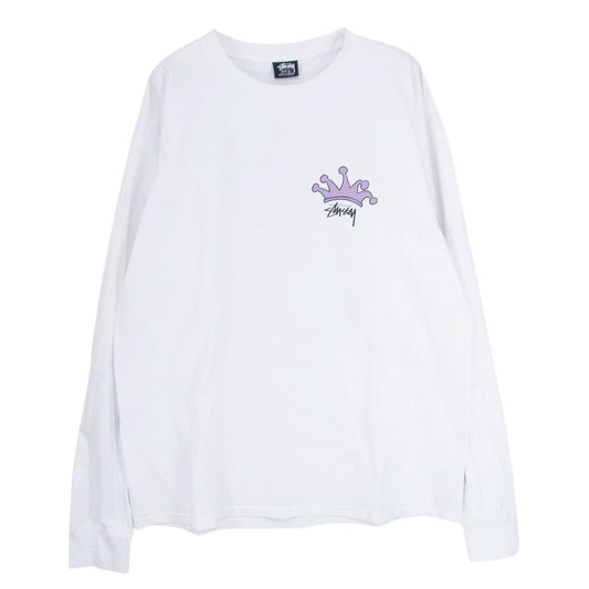 STUSSY ステューシー S CROWN LS TEE Sクラウン ロングスリーブ 長袖 Tシャツ ロンT ホワイト系 L【中古】