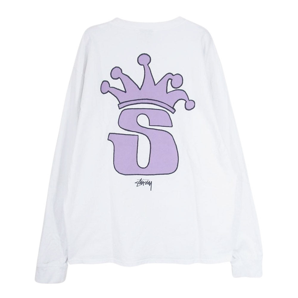 STUSSY ステューシー S CROWN LS TEE Sクラウン ロングスリーブ 長袖 Tシャツ ロンT ホワイト系 L【中古】