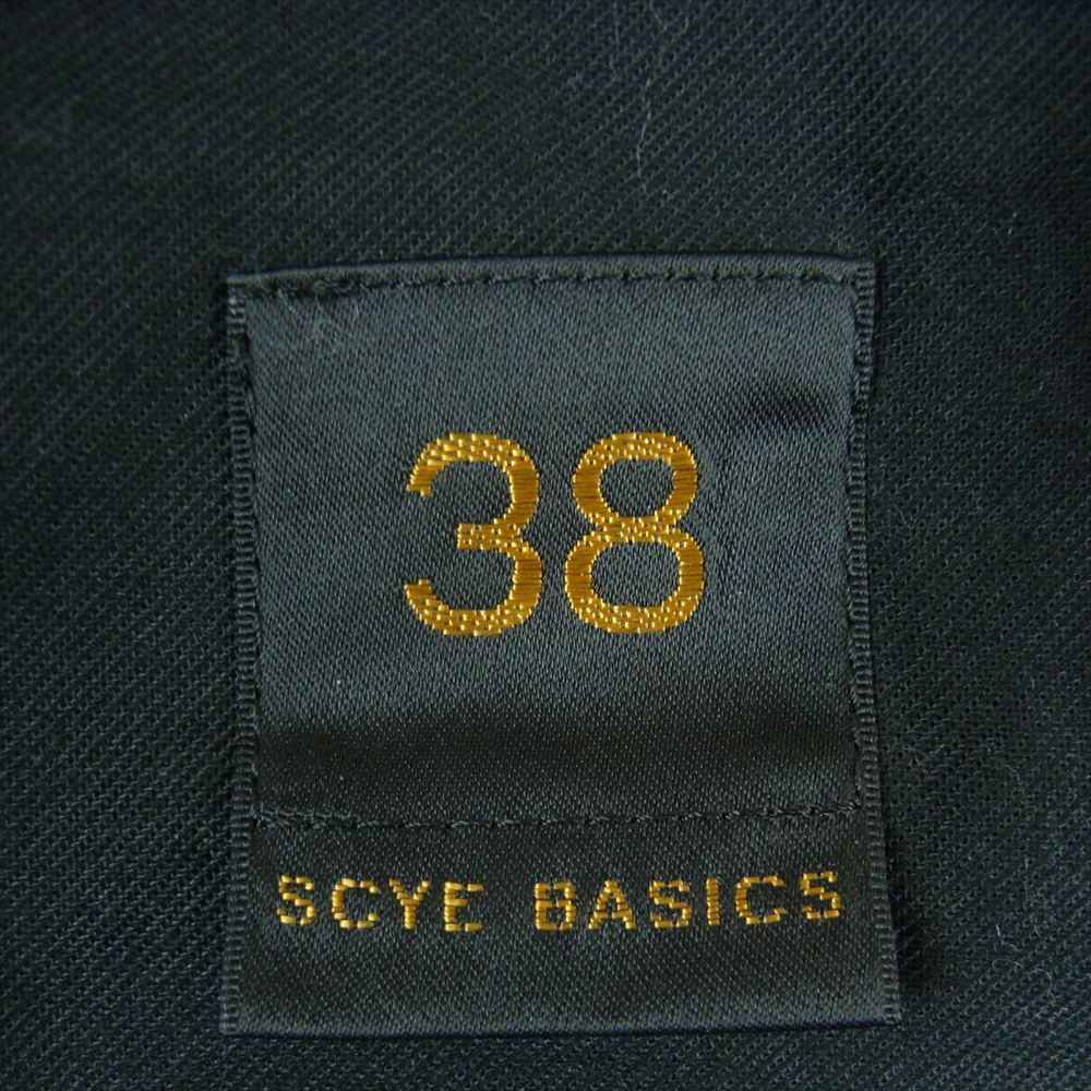 サイ ベーシック 5121-83532 1タック 裾ダブル メルトンウール トラウザー スラックス パンツ ブラック系 38【中古】