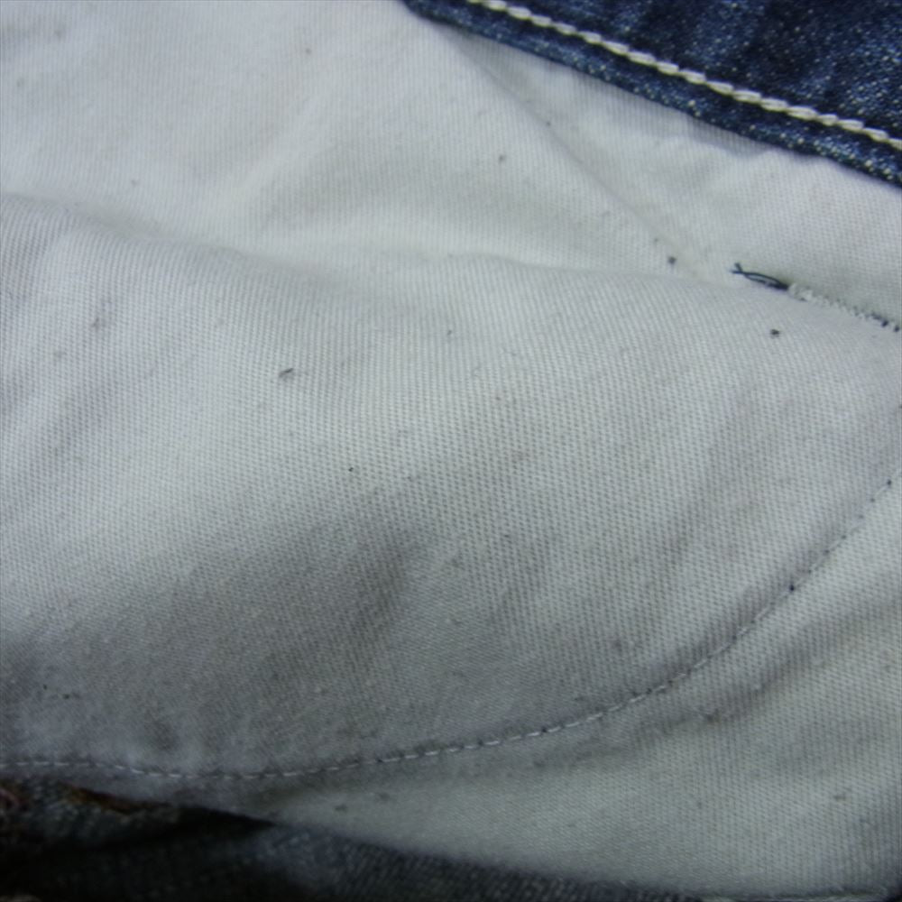 INDIAN MOTOCYCLE インディアン モトサイクル インディアン 刺繍 スエード 切替 デニム パンツ インディゴブルー系 32【中古】