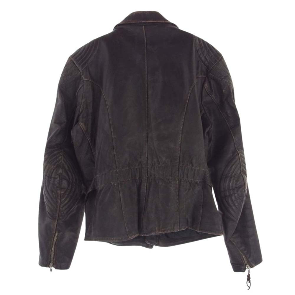 モトドレス レザー ダブル ライダース ジャケット ダークブラウン系 52【中古】