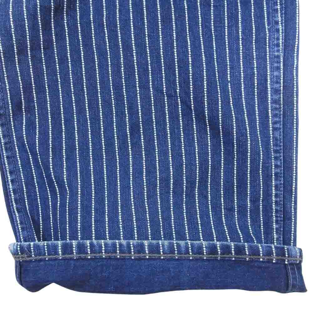 WAREHOUSE ウエアハウス OVERALL オーバーオール インディゴ ウォバッシュ ストライプ ペインター パンツ ネイビー系 34【中古】