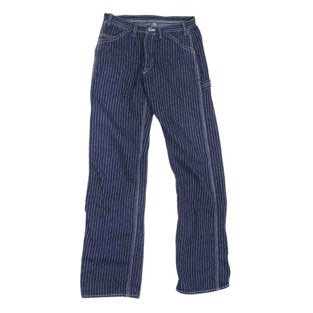 THE FLAT HEAD ザフラットヘッド WPN-03W ウォバッシュ ストライプ ペインター パンツ ネイビー系 32【中古】