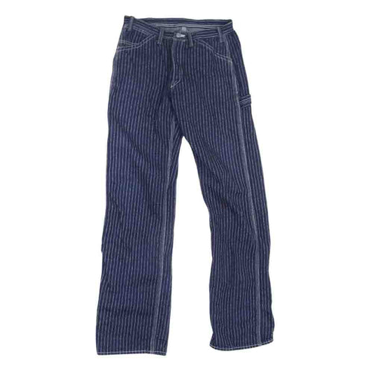 THE FLAT HEAD ザフラットヘッド WPN-03W ウォバッシュ ストライプ ペインター パンツ ネイビー系 32【中古】