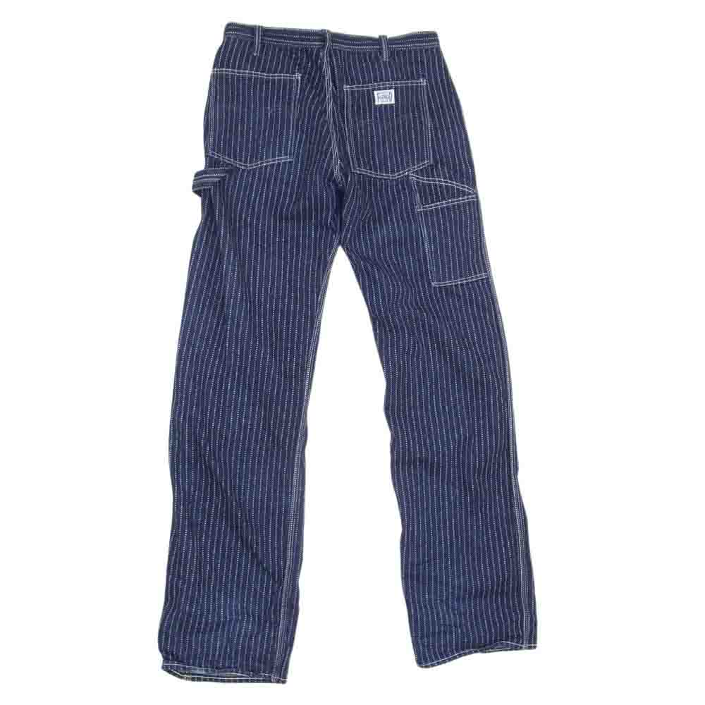 THE FLAT HEAD ザフラットヘッド WPN-03W ウォバッシュ ストライプ ペインター パンツ ネイビー系 32【中古】