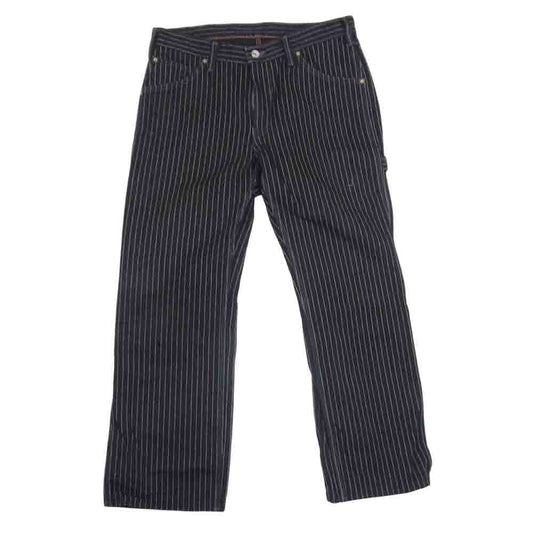 IRON HEART アイアンハート ウォバッシュ ストライプ ペインター パンツ ブラック系 34【中古】