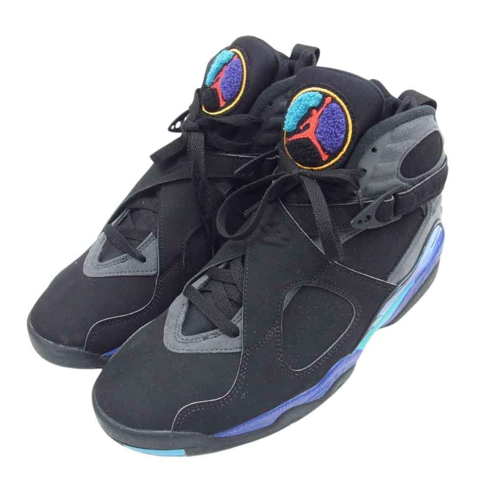 NIKE AIR JORDAN ナイキ ジョーダン 305381-025 8 Retro Aqua 2015年製 レトロ アクア ハイカット スニーカー ブラック系 26.5cm【中古】