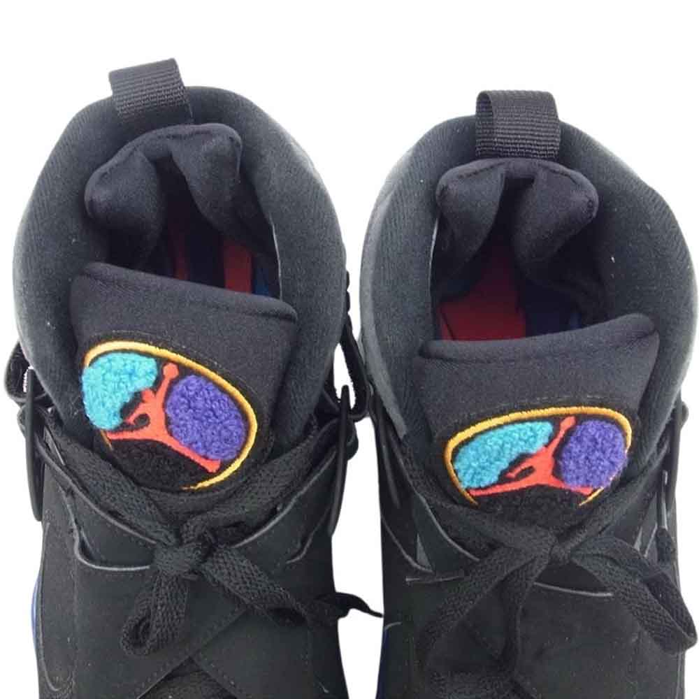 NIKE AIR JORDAN ナイキ ジョーダン 305381-025 8 Retro Aqua 2015年製 レトロ アクア ハイカット スニーカー ブラック系 26.5cm【中古】