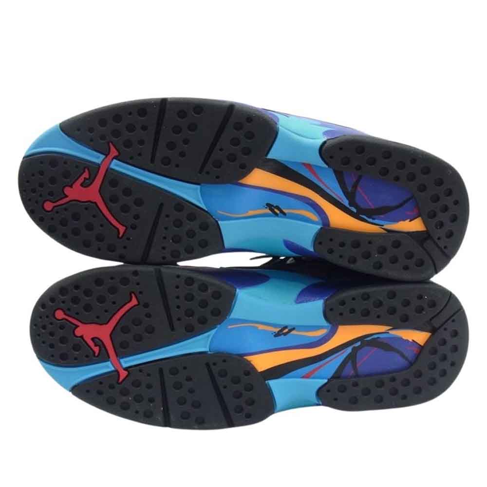 NIKE AIR JORDAN ナイキ ジョーダン 305381-025 8 Retro Aqua 2015年製 レトロ アクア ハイカット スニーカー ブラック系 26.5cm【中古】