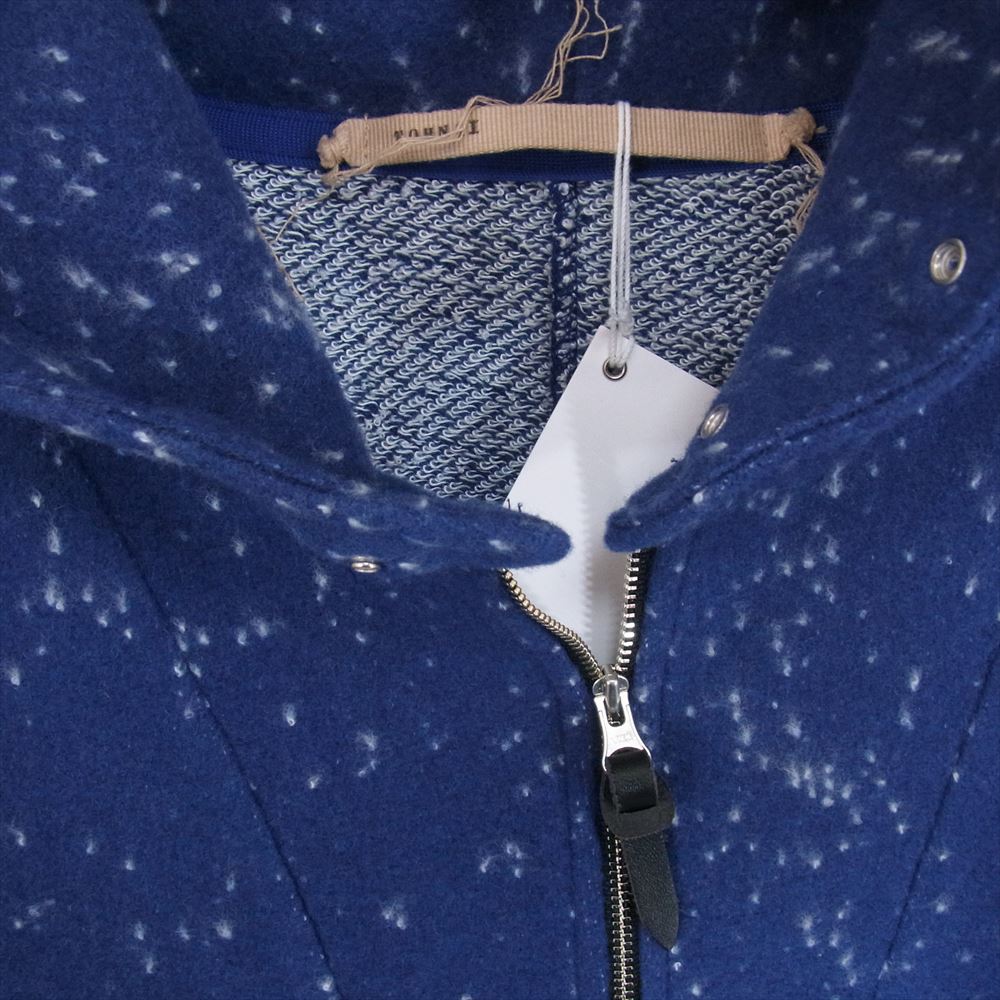 ト―ナイ 23AW TOH23FW-11 PULLOVER HOODIE BLUE ハイネック ハーフジップ ネップ柄 プルオーバ― フーディ ブルー ブルー系 2【新古品】【未使用】【中古】