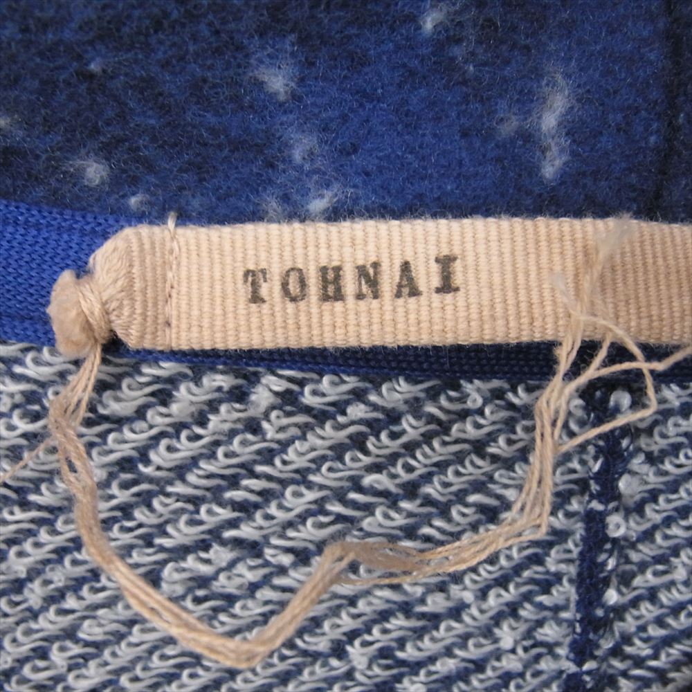 ト―ナイ 23AW TOH23FW-11 PULLOVER HOODIE BLUE ハイネック ハーフジップ ネップ柄 プルオーバ― フーディ ブルー ブルー系 2【新古品】【未使用】【中古】