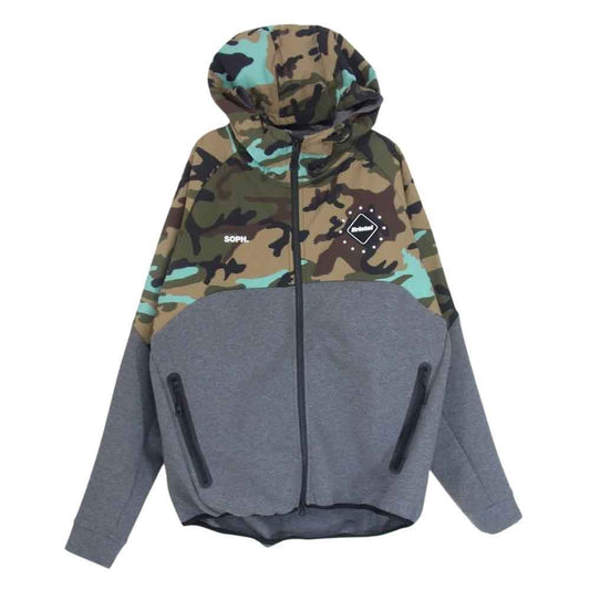 SOPH ソフ 22AW FCRB-222022 F.C.Real Bristol F.C.R.B. VENTILATION HOODIE エフシーレアルブリストル ベンチレーション フーディー ジップアップ グレー系 M【中古】