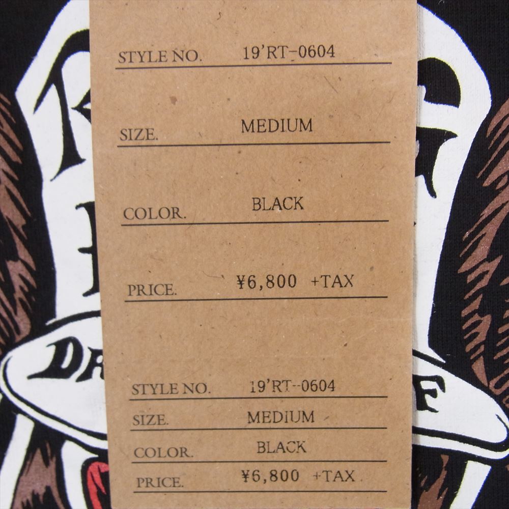 RATS ラッツ 19SS 19RT-0604 WOLF TEE ウルフ 半袖 Tシャツ ブラック系 M【新古品】【未使用】【中古】