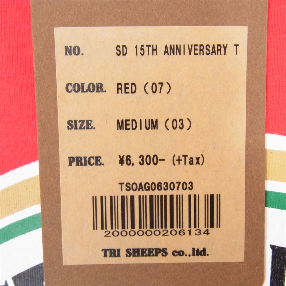 STANDARD CALIFORNIA スタンダードカリフォルニア  SD 15th Anniversary T-shirt 15周年アニバーサリー 半袖 Tシャツ レッド系 M【新古品】【未使用】【中古】