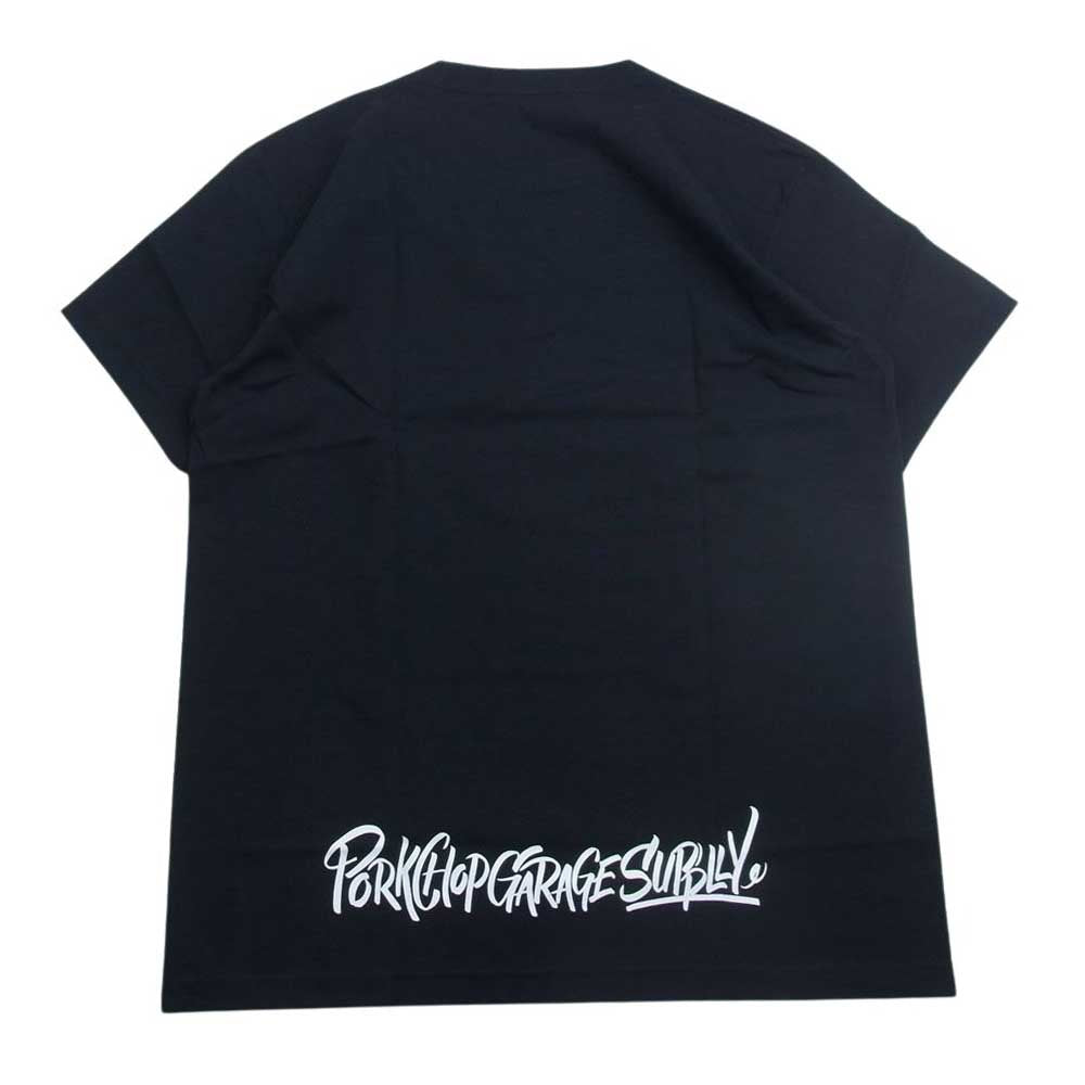 ポークチョップ ガレージサプライ プリント 半袖 Tシャツ ブラック系 M【新古品】【未使用】【中古】