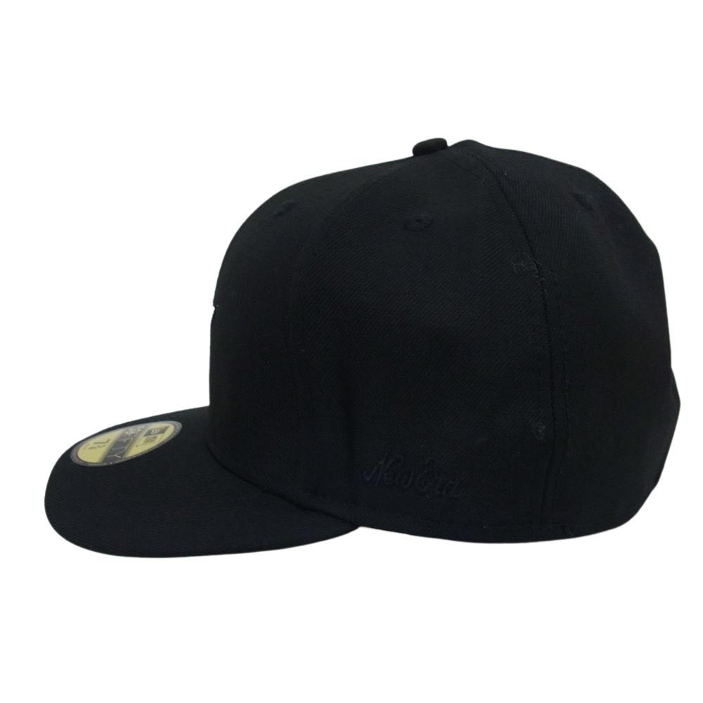 FEAR OF GOD フィアオブゴッド ESSENTIALS エッセンシャルズ × New Era ニューエラ 59FIFTY ベースボール キャップ ロゴ刺繍 帽子 ブラック系 7 5/8【中古】