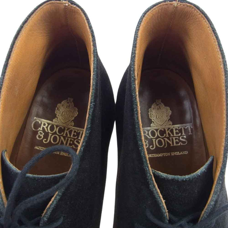 CROCKETT&JONES クロケットアンドジョーンズ 8236X-22 英国製 CHILTERN チルタン スエード チャッカ ブーツ ブラック系 8E【中古】