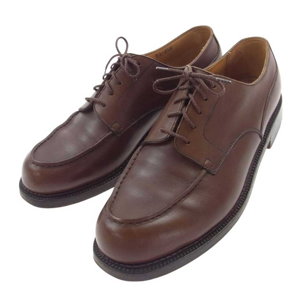 J.M WESTON ジェイエムウエストン フランス製 GOLF LEATHER ゴルフ レザーソール  モカシン ドレス シューズ ブラウン系 7.5D【中古】