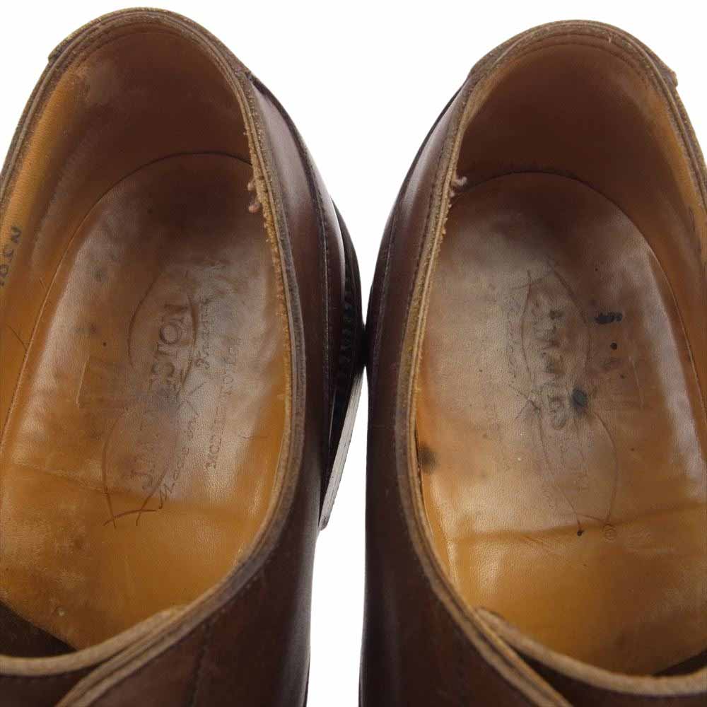 J.M WESTON ジェイエムウエストン フランス製 GOLF LEATHER ゴルフ レザーソール  モカシン ドレス シューズ ブラウン系 7.5D【中古】