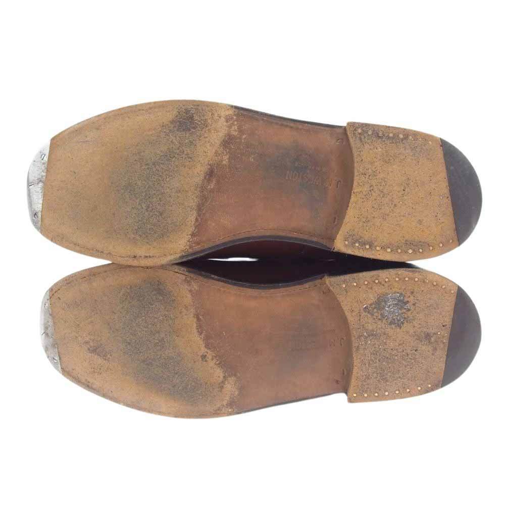 J.M WESTON ジェイエムウエストン フランス製 GOLF LEATHER ゴルフ レザーソール  モカシン ドレス シューズ ブラウン系 7.5D【中古】