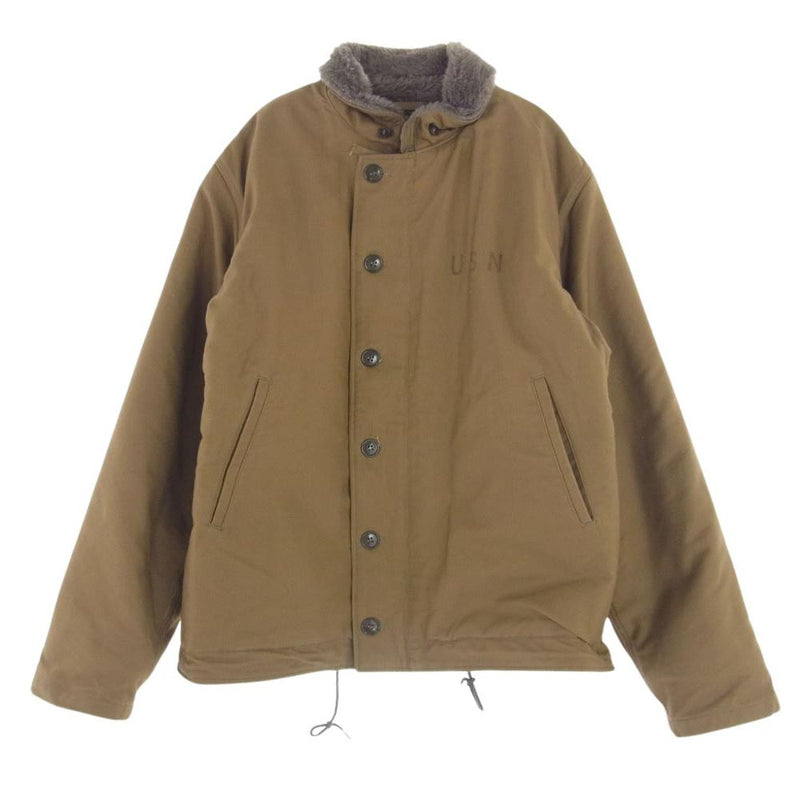 Buzz Rickson's バズリクソンズ TYPE N-1 KHAKI Navy Department SOLID MODEL デッキ ジャケット ライトブラウン系 XL【中古】