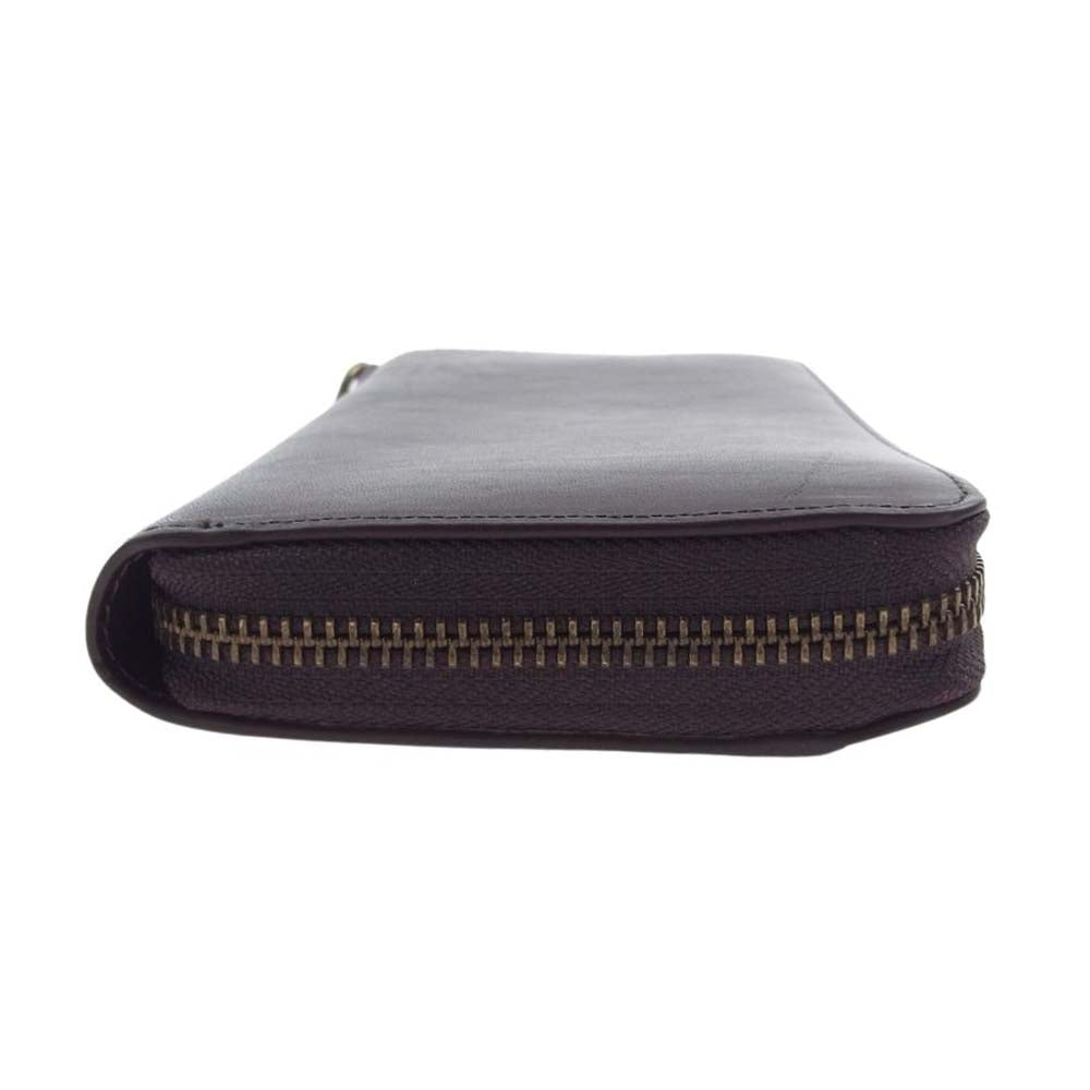 AVIREX アヴィレックス ラウンドジップ レザー ウォレット 長財布 ブラウン系【中古】