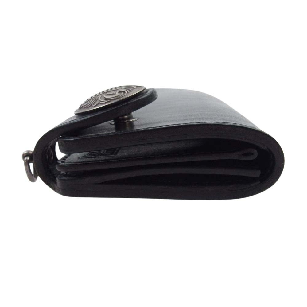 SAMURAI CRAFT サムライクラフト レザー コンチョ ロングウォレット 二つ折り 長財布 ブラック系【中古】