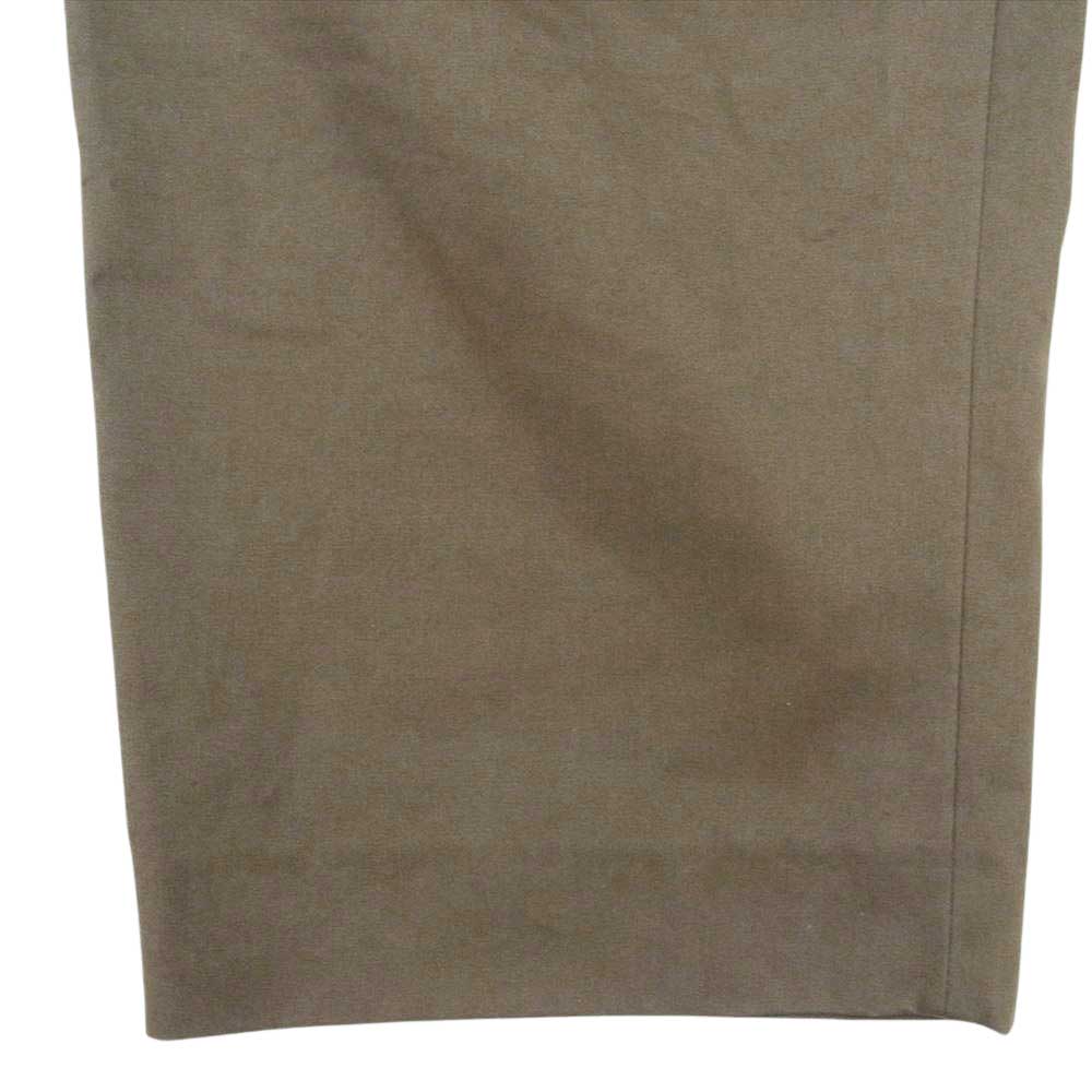 スタジオニコルソン SNM-351 SORTE PEACHED COTTON TWILL VOLUME PLEAT PANTS 1タック ワイド ボリューム プリーツ パンツ アーミーグリーン カーキ系 S【中古】