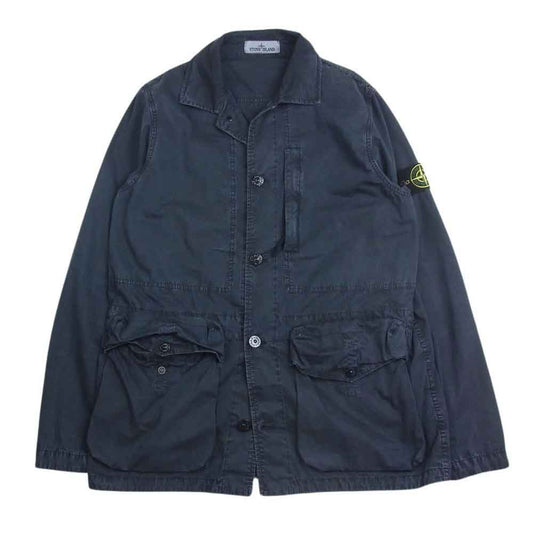 STONE ISLAND ストーンアイランド 7615439WN GARMENT DYED SHIRT JACKET ロゴワッペン付き ガーメントダイ 長袖 シャツ ジャケット ネイビー系 M【中古】