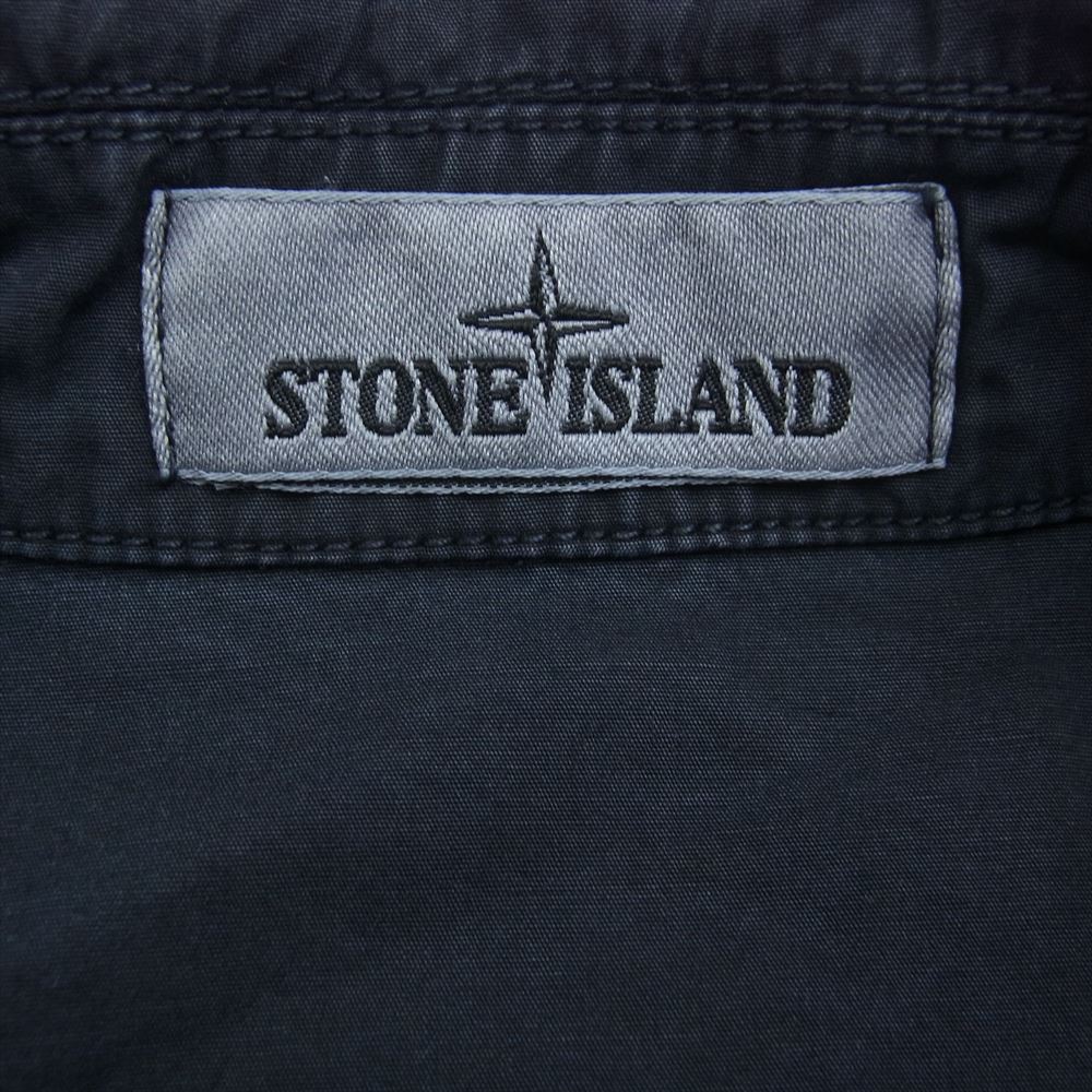 STONE ISLAND ストーンアイランド 7615439WN GARMENT DYED SHIRT JACKET ロゴワッペン付き ガーメントダイ 長袖 シャツ ジャケット ネイビー系 M【中古】
